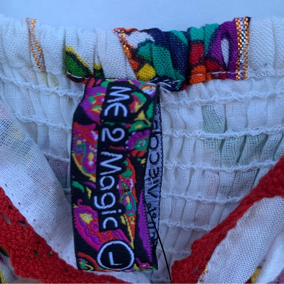 Me 2 Magic Ruffled Tiered Maxi Sundress Metallic Striped Size Large Red / Green - Picture 16 of 16